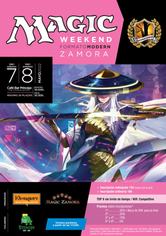 Anunciamos el Magic Weekend de Zamora. 
En el se organizará un regional por parte de Kimagure Cómics y un regional por nuestra parte. También habrá torneos pararelos on demand el sábado por la tarde.