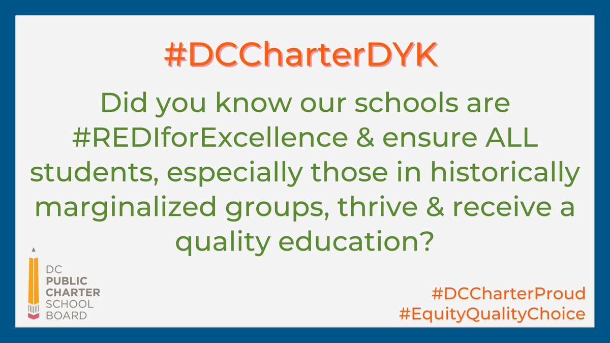 dcpcsb's tweet photo. #DYK our schools are #REDIforExcellence & ensure ALL students, esp. those in historically marginalized groups, thrive + receive a quality education?
Learn about our #RoadmaptoExcellence commitment to Race, Equity, Diversity & Inclusion: https://t.co/9UONtfnjJJ #DCCharterDYK https://t.co/9RGPAcQxMi