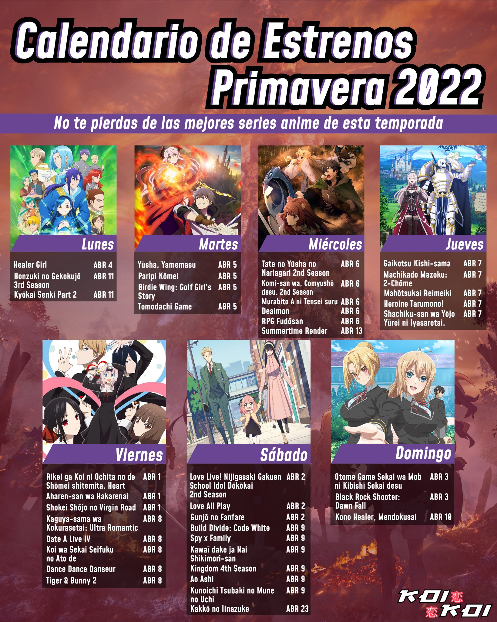 KOI KOI on X: ¡Prepárate para la Temporada Anime Primavera 2022