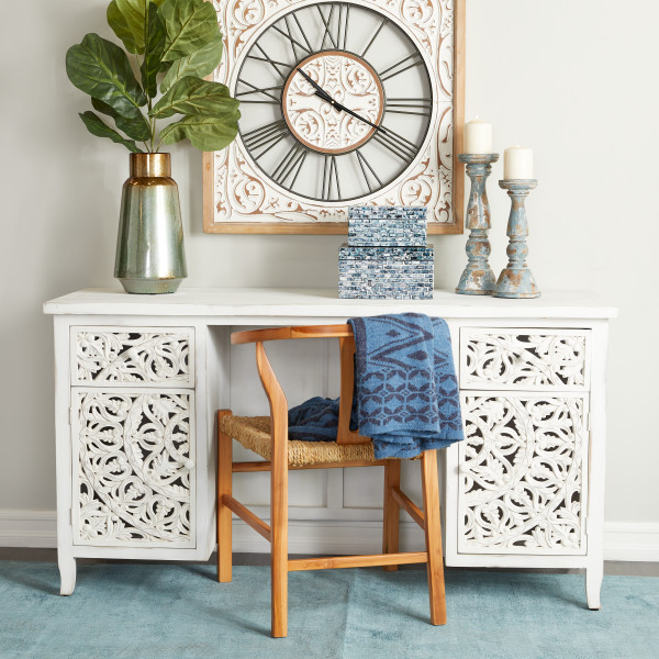 Choose your WTF space! 

A bright and boho vibe or a strong and classic aesthetic, there is no wrong answer. 

#Homeoffice #WorkfromHomeOffice #WallDecor #WallAccent #GoldDecor #Desk #ModernStyle #ExtralargePlanter #interiordesign #homedecor #UMAHomeDecor