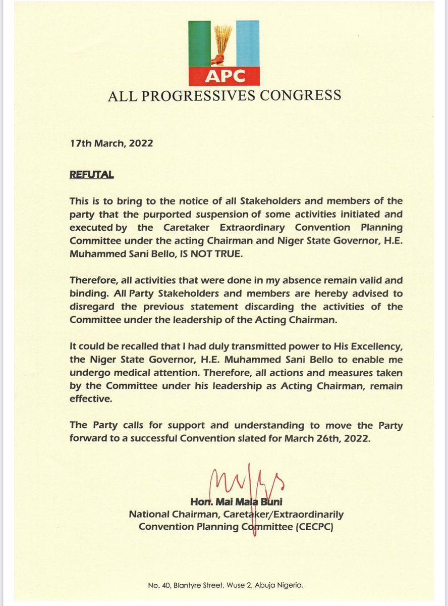 OfficialAPCNg's tweet photo. Important Notice for the General Public. Please note https://t.co/IBVp35sQFc