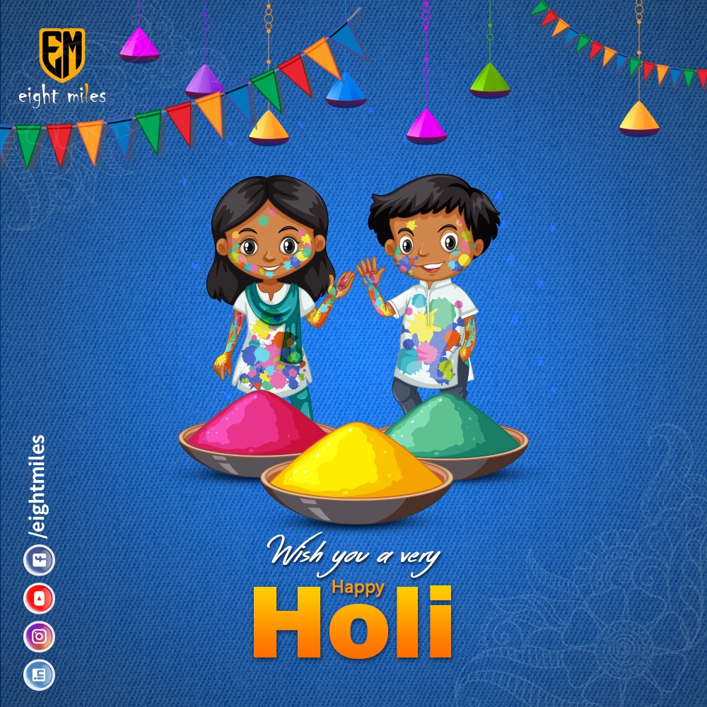 8milesjeans's tweet photo. Eight Miles wishes all a very Happy Holi!
 
#EightMiles #8Miles #holi2022 #holi #happyholi #holifestival #festival #holifestival #colors #holifest #indianfestival #holiindia #holifestivalofcolours #festivalofcolours #holicelebration #joyful #safeholi #holiwishes #playholi #wishes https://t.co/SMLL83F7YI