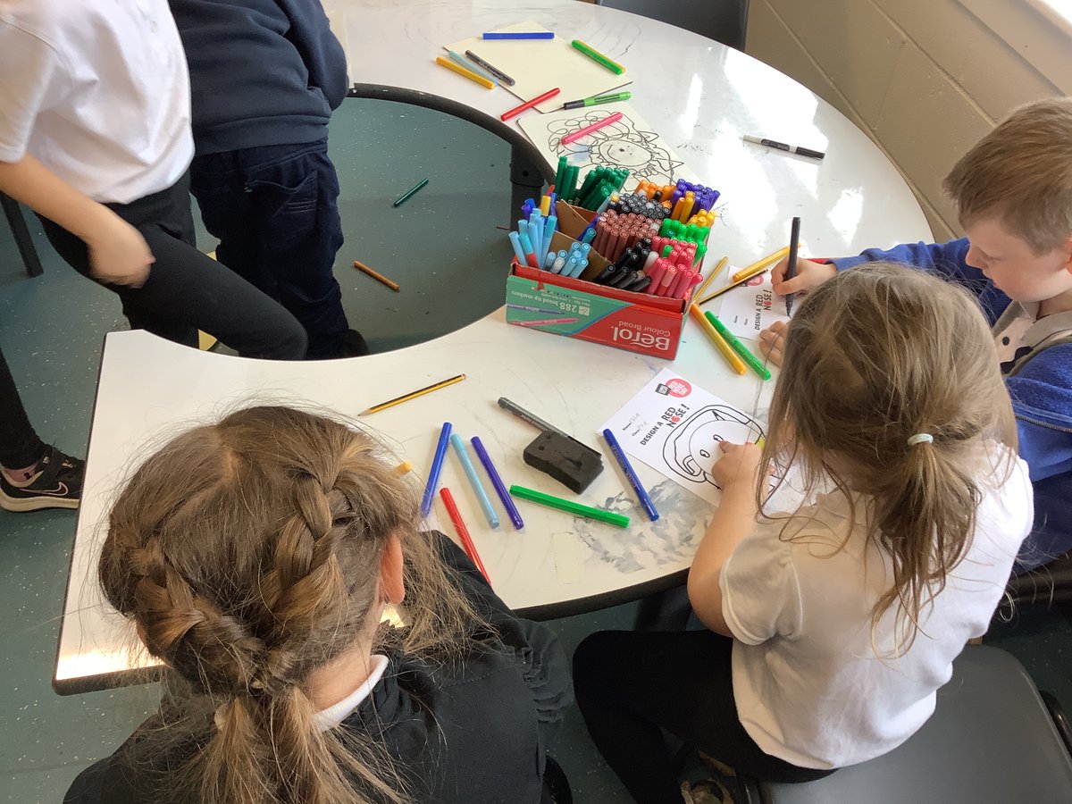 We’re designing red noses for Red Nose Day tomorrow, come in red or something of your choice and bring a donation to help us raise money to help combat poverty, violence and discrimination.