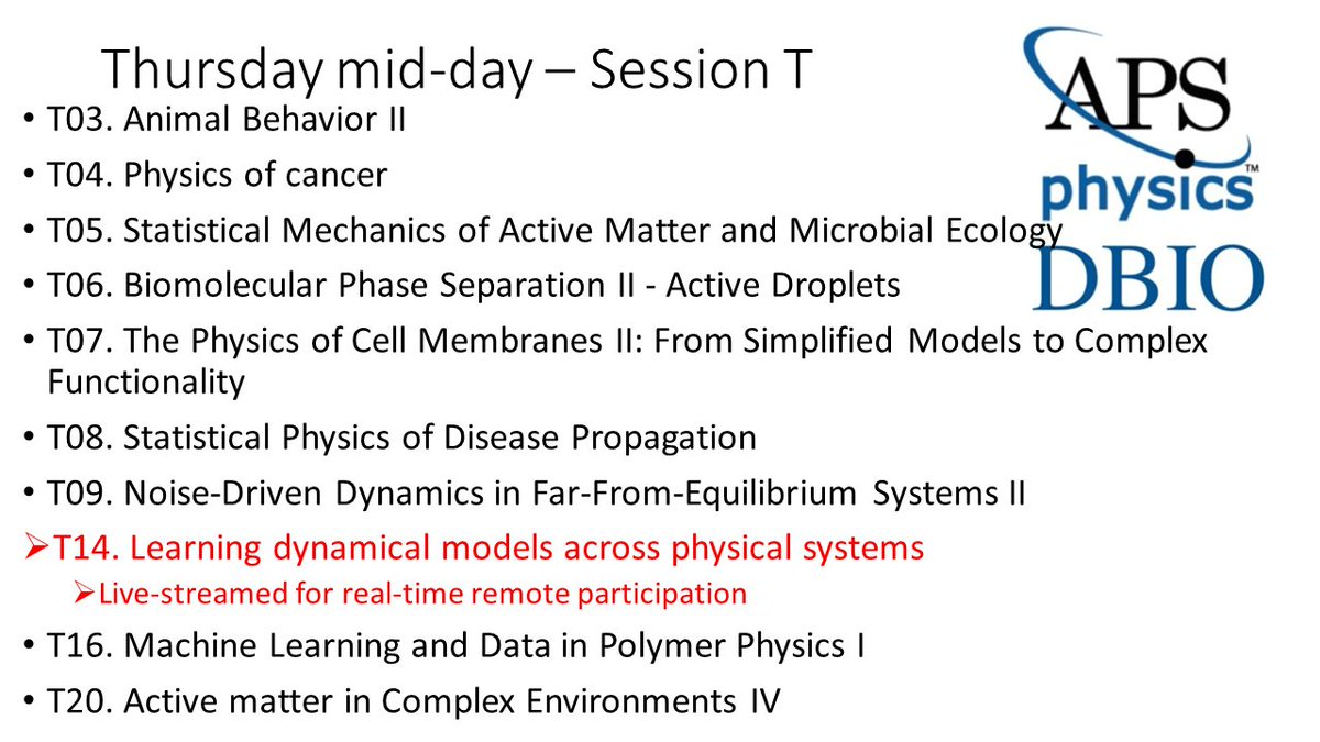 ApsDbio's tweet photo. Mid-day on Thursday is the busiest block for DBIO: how will you choose which talks to attend? DBIO has an invited (+ live-streamed) session and 9 focus + contributed sessions! Session T starts at 11h30 CT.
RT to highlight your talk if you’re a presenter!
#APSMarch #APSDBIO https://t.co/QX0qVKq4dU