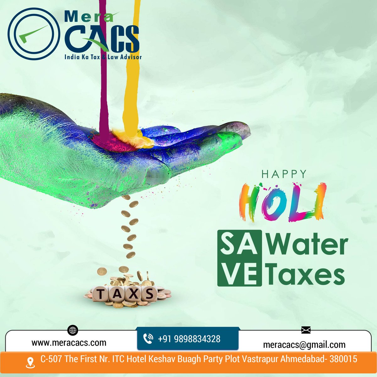 MeraCACS's tweet photo. Save water just like you save tax😜
Happy Holi
#HappyHoli
#Holi 
#SaveWater 
#HoliFestival https://t.co/WRqFTJ857U