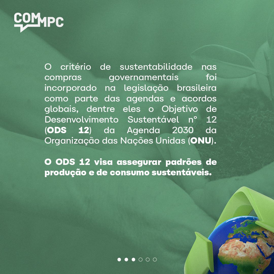 mpcdems's tweet image. Você sabia que os gestores devem promover a sustentabilidade nas atividades da Administração Pública?
Um dos caminhos para alcançar esse objetivo é por meio das &quot;Compras Públicas Sustentáveis (CPC)&quot;.
Confira o post que o #MPC explica para você!
#mpc #commpc