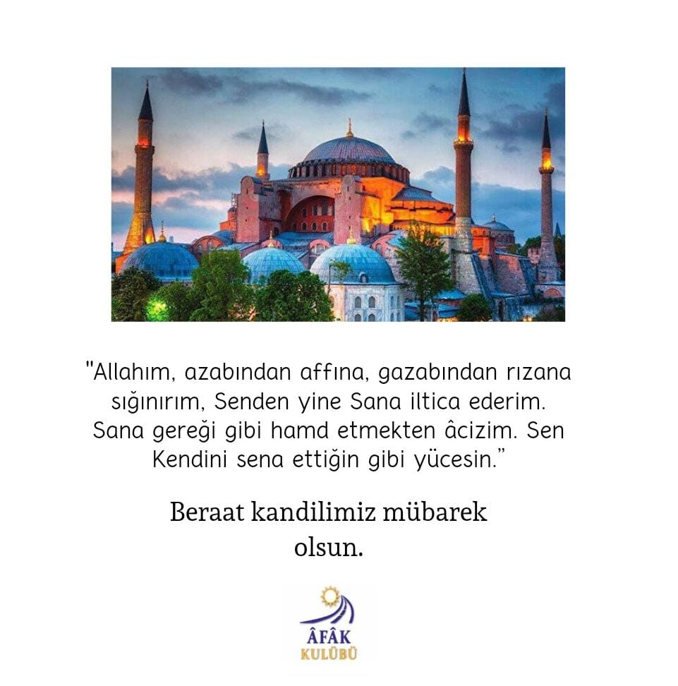 •Berat gecesi göklerin kapıları açılır, melekler müminlere müjde verir ve ibadete teşvik ederler. [Nesai, Beyheki, A, Münziri] 
•Hayırlı Kandiller• 🌹

#BeratKandili
