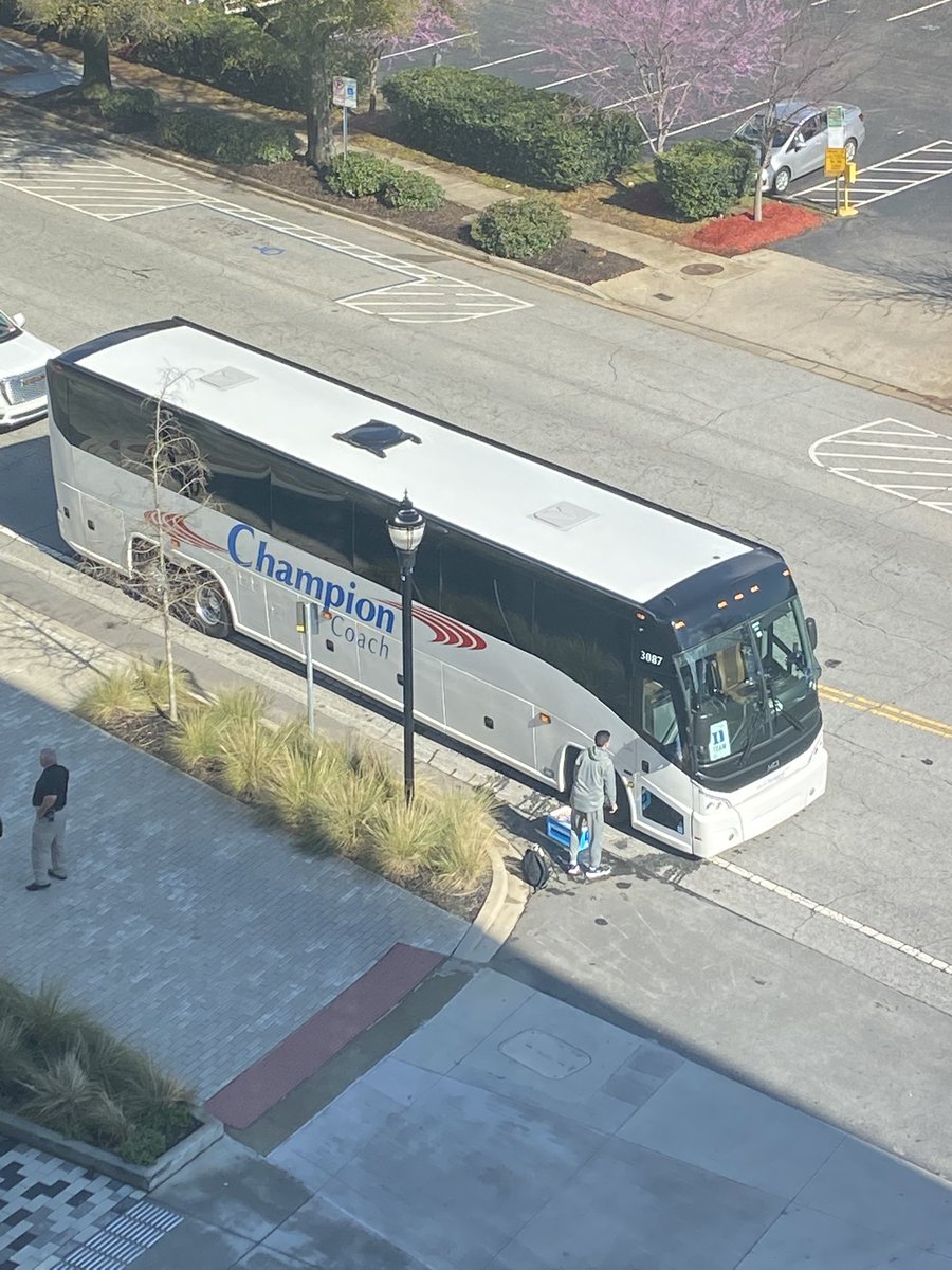 The <a href="/dukebasketball/">Duke Basketball</a> team bus is getting ready to head to the big dance in #yeahTHATgreenville.