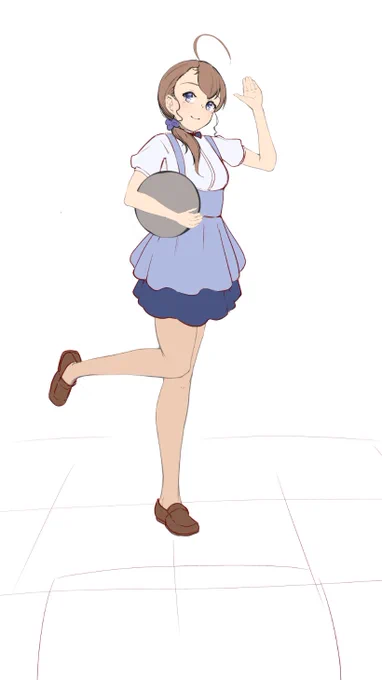 細かい設定はまだありませんが、オリキャラのラフです。たくさん描いてあげたい。 