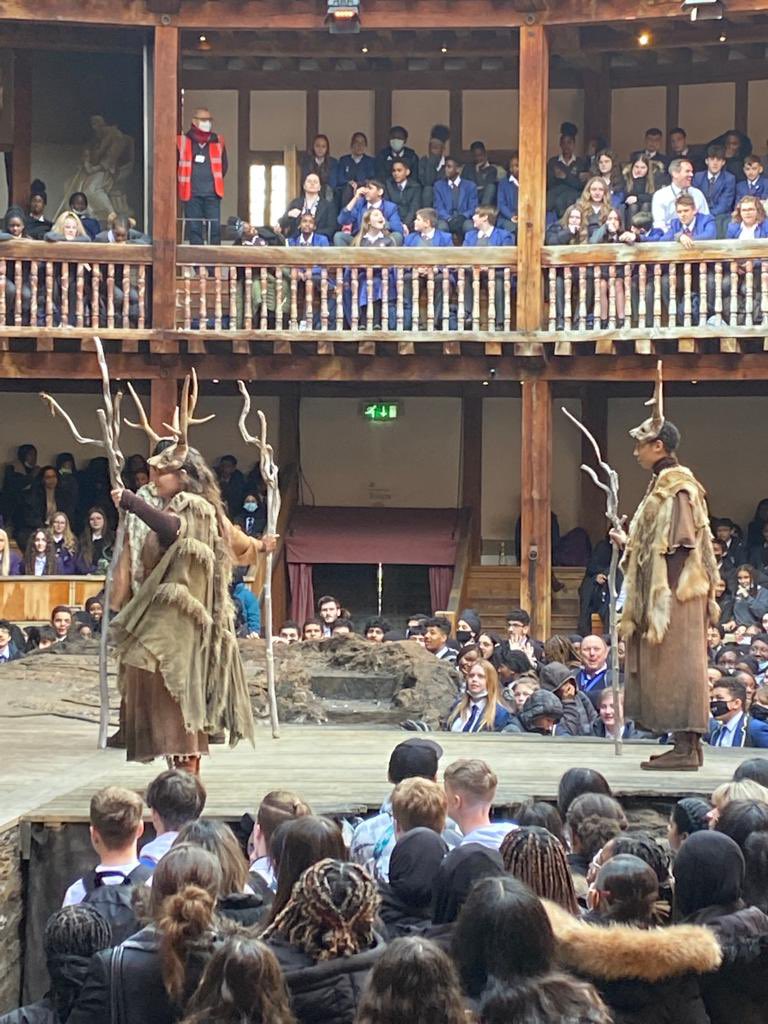 OrielHighSchool's tweet photo. Great opportunity on Tuesday for 10b to watch a brilliant performance of #Macbeth @The_Globe great chance to enjoy live theatre in such an iconic venue whilst honing loads of skills for #GCSEEnglishLiterature 🎭 💜 10a go next week! #PurplePalaceOnTour #DoubleDoubleToilAndTrouble https://t.co/uDqx3zA7HW