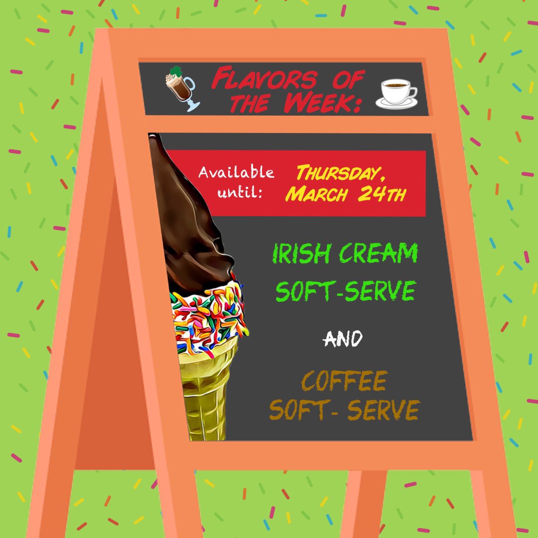biggayicecream's tweet photo. This weeks flavors of the week are: Irish cream &amp; coffee! Available in stores until Thursday, March 24th! https://t.co/vw4UDHOEKH