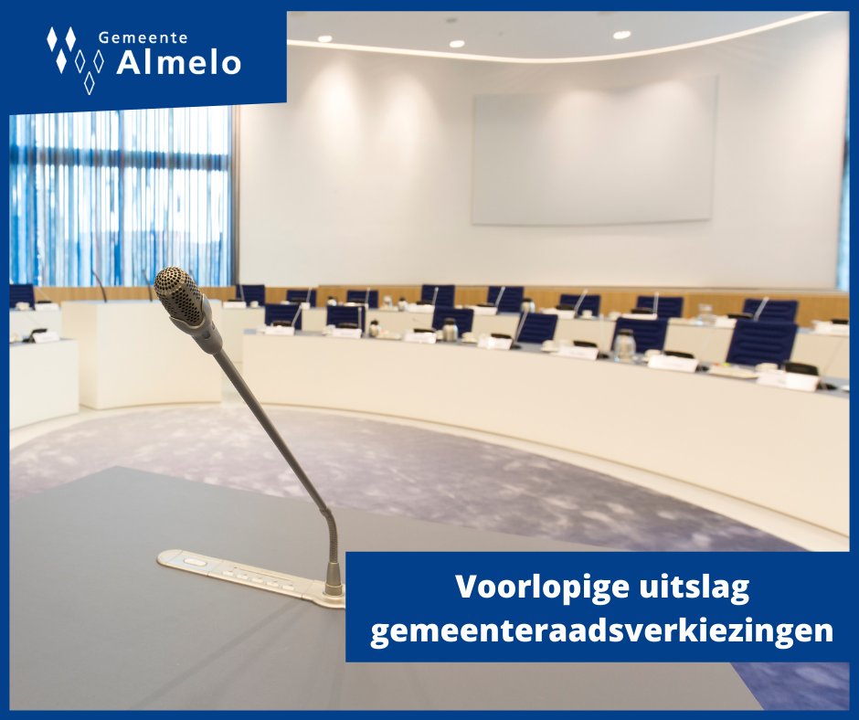 ✅ Weten hoe er in jouw wijk is gestemd? Of hoeveel Almeloërs stemden op jouw favoriete kandidaat? Je leest ’t hier: Almelo.nl/verkiezingen
Dit zijn de voorlopige uitslagen. Op 21 maart om 10.00 uur stelt het centraal stembureau de officiële uitslag van de verkiezingen vast.