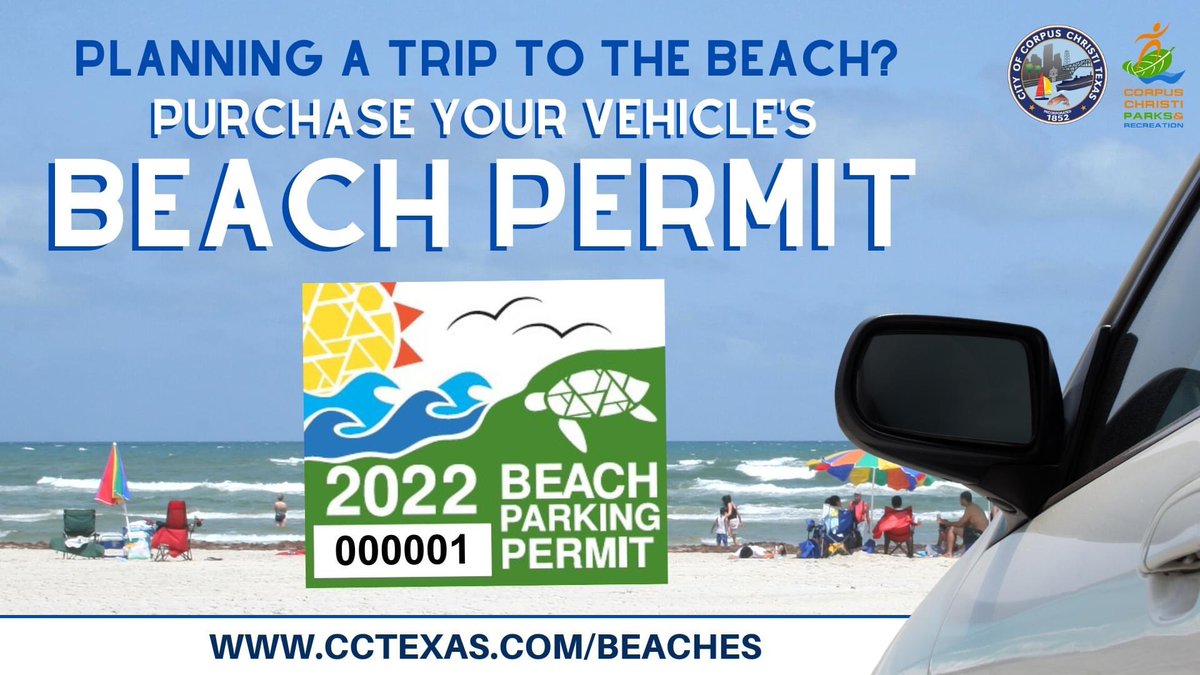 ReadyCC's tweet photo. Get ready for fun in the sun with your 2022 Beach Parking Permit for only $12! The permits are sold year-round at various locations. Learn more on our website at https://t.co/joLgwYo3ux. #SpringBreakCC #CCbeaches #CorpusChristi https://t.co/5xnpQ5cfA4