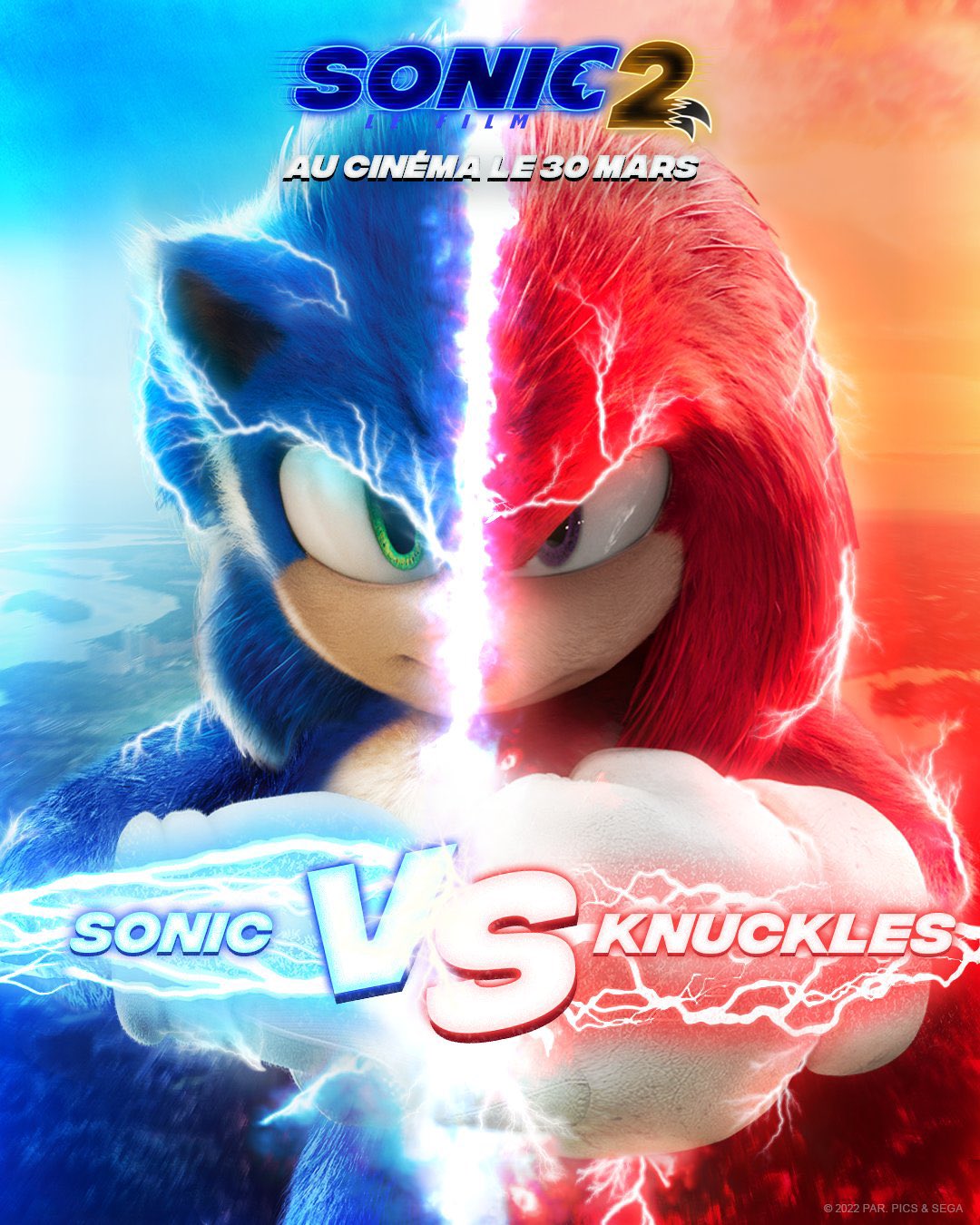Dennis デニス on X: The Japanese Sonic movie 2 poster has some differences.  Sonic is a lighter shade of blue, Tom & Maddie are mirrored, Knuckles is  bigger, there's more of Robotnik
