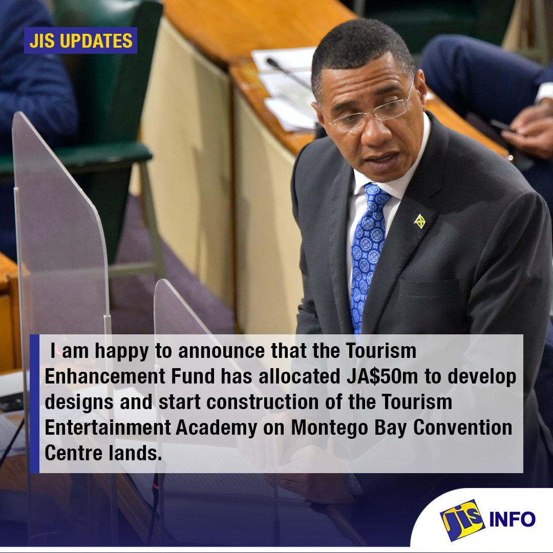 JISNews's tweet photo. #JISBreakingUpdate: The Tourism Enhancement Fund (TEF) will spend JA$50m to start work on building a Tourism Entertainment Academy on Montego Bay Convention Centre lands. https://t.co/LWKEYA363j
