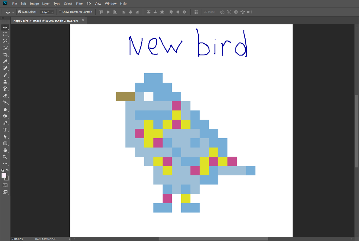 Happybird2010's tweet photo. Hey Guys🖐️, my new Blue Happy Bird🐦is done. Are You ready to be Happy? Good🦋#nft #nftcreator #pixelart #oneworldonebird #NFTs #NFTProject #NFTCommunity Hugs to everyone❤️ https://t.co/oX1vlS3eIB