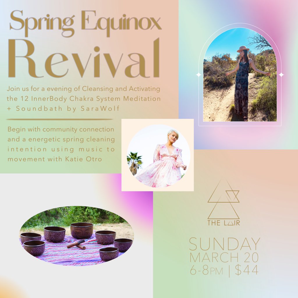saralahti8's tweet photo. Healing Event in Los Angeles on Sunday Eve 3/20!! Join us! Link to tix & info: https://t.co/FlM49bjcq7
https://t.co/FlM49bjcq7 #soundbath #healingevent #springequinox2022 #hollywoodhills #springequinox #healingmeditation #intentionsetting https://t.co/q0iLIqZL2r