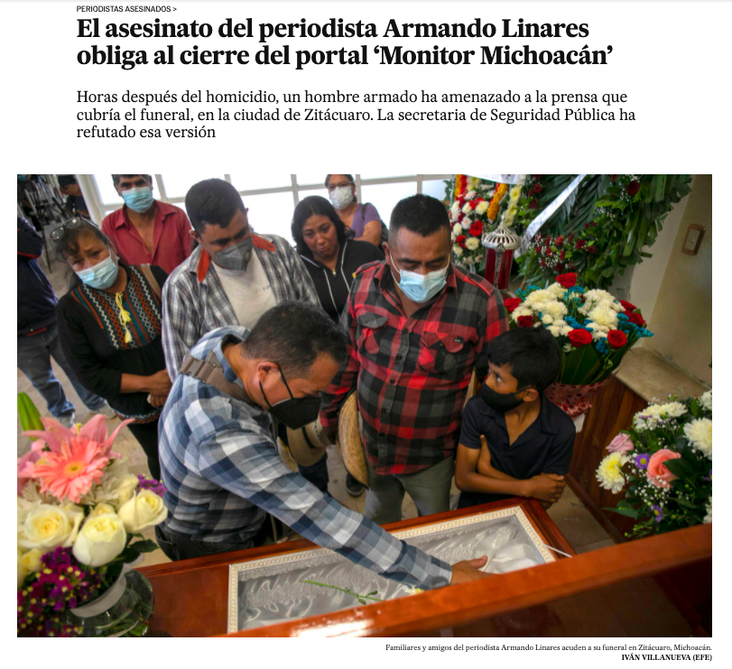 temoris's tweet photo. Que te maten y que además se salgan con la suya. Esa es una doble injuria frecuente en México. Asesinaron a Roberto Toledo porque fue el que abrió la puerta. Monitor Michoacán denunció el crimen y las amenazas, y continuó trabajando. Seis semanas después, mataron al director... https://t.co/z7Sxle6oPY