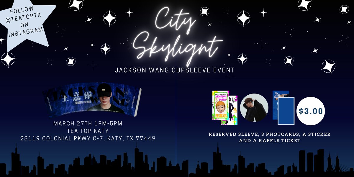 binusoaps's tweet photo. We have left over sleeves from last year. So we are bringing the event to Katy, TX. Reservations to guarantee a sleeve closes March 26th @ 5PM CST. Remember we also have the option for shipping worldwide if you can't make the event.
https://t.co/33tfNjBDry
#JacksonWang https://t.co/ViI32ByMFn