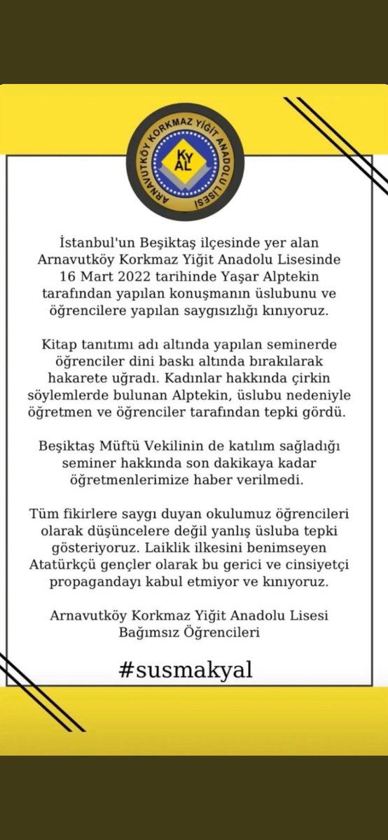 R_Sezin's tweet photo. #susmakyal #yasaralptekinhaddinibil https://t.co/KmcVgv2Ryw