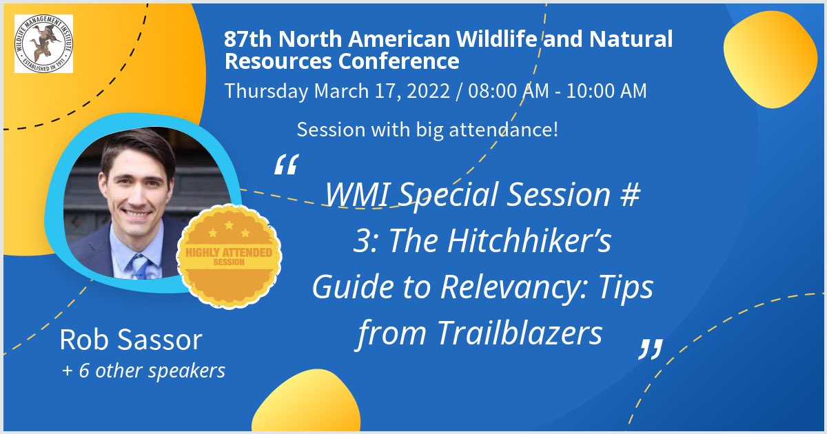 Honored to have been part of a panel at the 87th North American Wildlife and Natural Resources Conference to discuss inclusion, relevance and practical insights for partnering in new ways. Thanks #WMI for the opportunity!