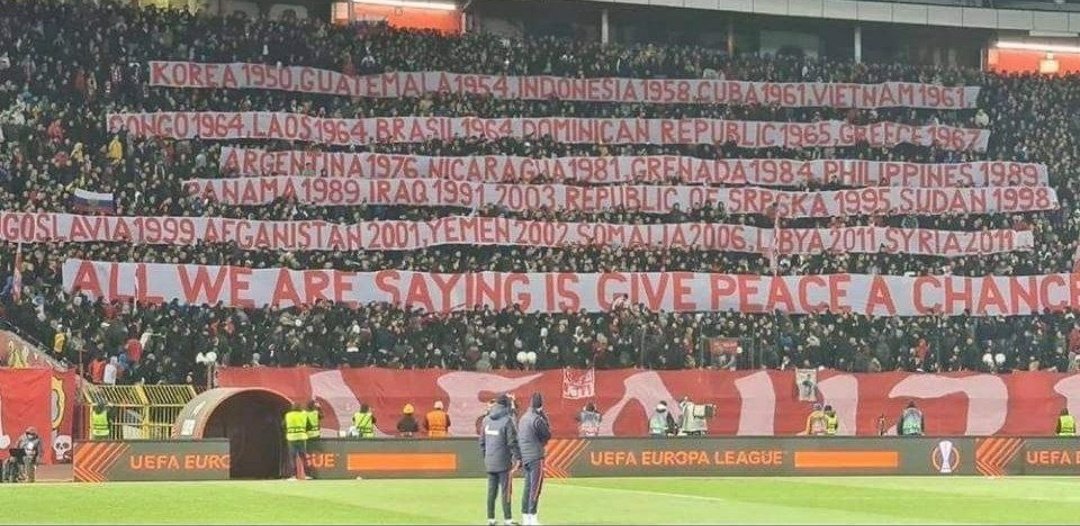 SerbiaBased's tweet photo. Crvena Zvezda fans tonight: https://t.co/HqGvYXv9ty