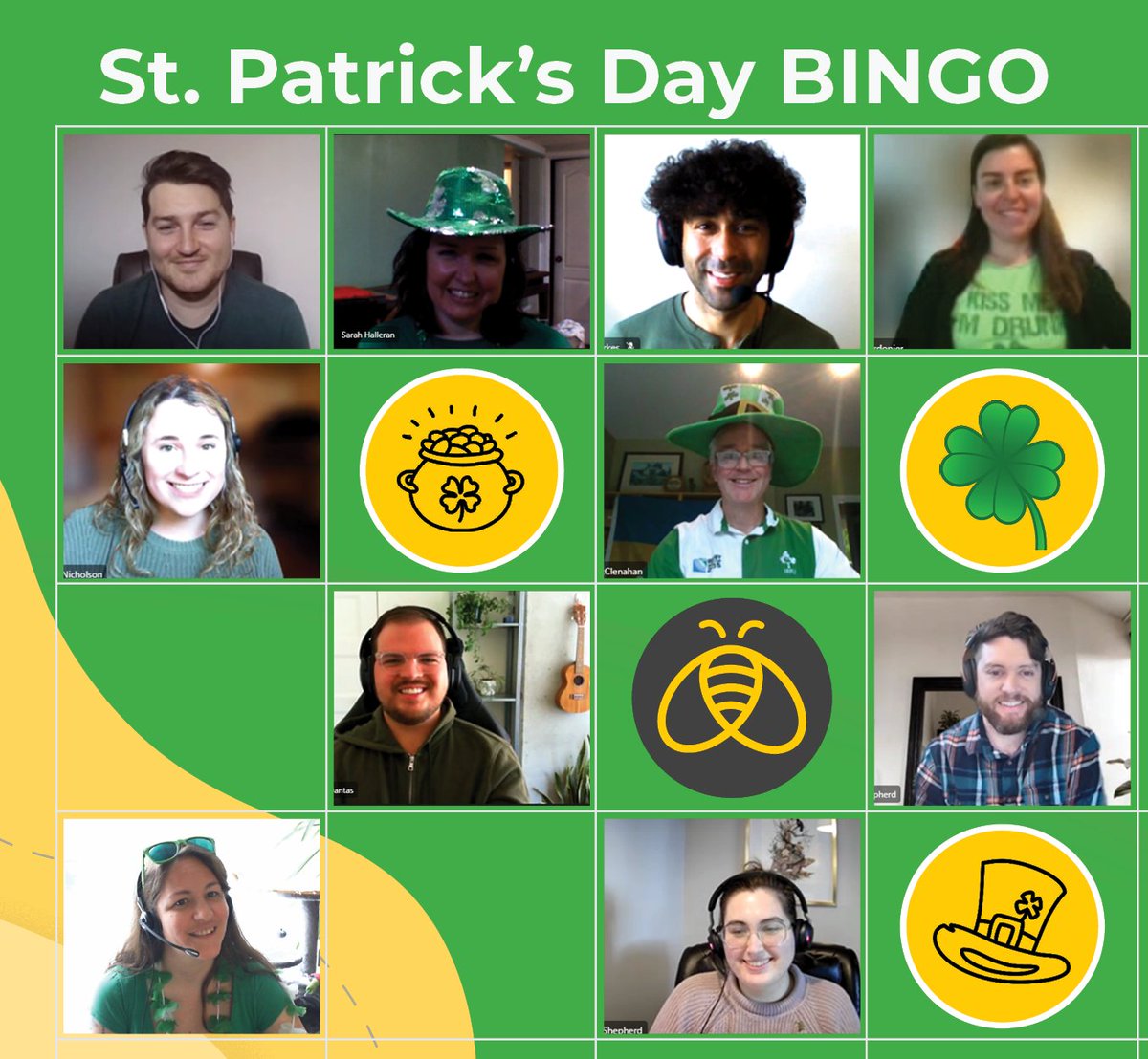 Happy #StPatricksDay! 🍀

We played St. Patrick's Day BINGO today and found out who the lucky ones were 🌈

Here's a pic of some of us enjoying the game, wearing green, and listening to Irish music 🎶

#luckotheirish #leprechaun #potogold #greenbeer