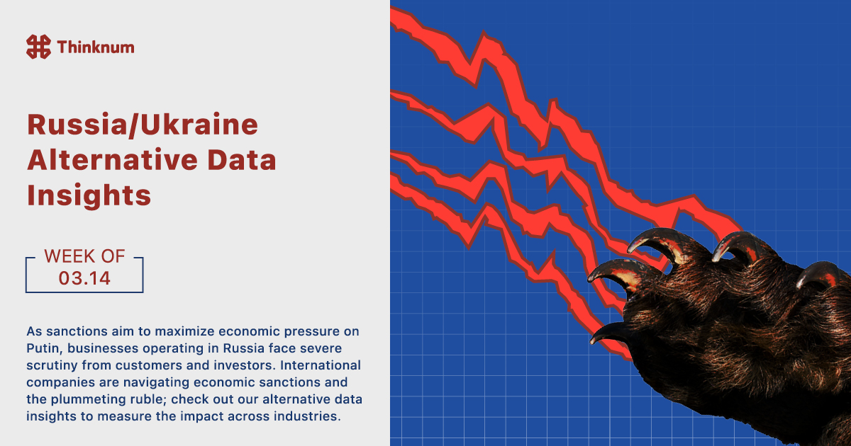 International businesses operating in Russia face scrutiny as sanctions aim to pressure Putin. What is the impact if they pull out, or if they stay? Our alternative data insights shed some light: bit.ly/3qfEutX