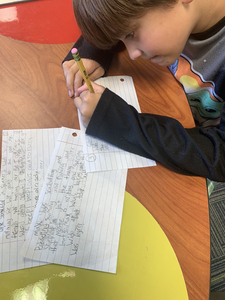livelaughteach8's tweet photo. These littles are working so hard on their realistic fiction writing!  We are almost done with drafting then it is onto editing and revising… then finally publishing.  They are so excited about seeing the end result @tegacaytitans https://t.co/uMqv0SL26c