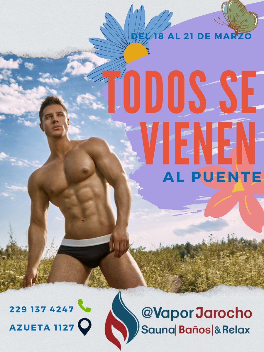 vaporjarocho's tweet photo. 𝑻𝑶𝑫𝑶𝑺 𝑺𝑬 𝑽𝑰𝑬𝑵𝑬𝑵 𝑨𝑳 𝑷𝑼𝑬𝑵𝑻𝑬 💦 
del Vapor Jarocho 💦 del 18 al 21 de Marzo 😎 
⌚ 3:00 pm /12:00 pm
📍Azueta 1127 (Centro)https://t.co/H7sMLd8JHv
+ info 𝐀𝐐𝐔Í 𝐑𝐄𝐘👇🏼🤩📲 https://t.co/me8tlWh1lN
 💦 #Veracruz #Vapor #Sauna #Gay https://t.co/RrtRQZ4hX0