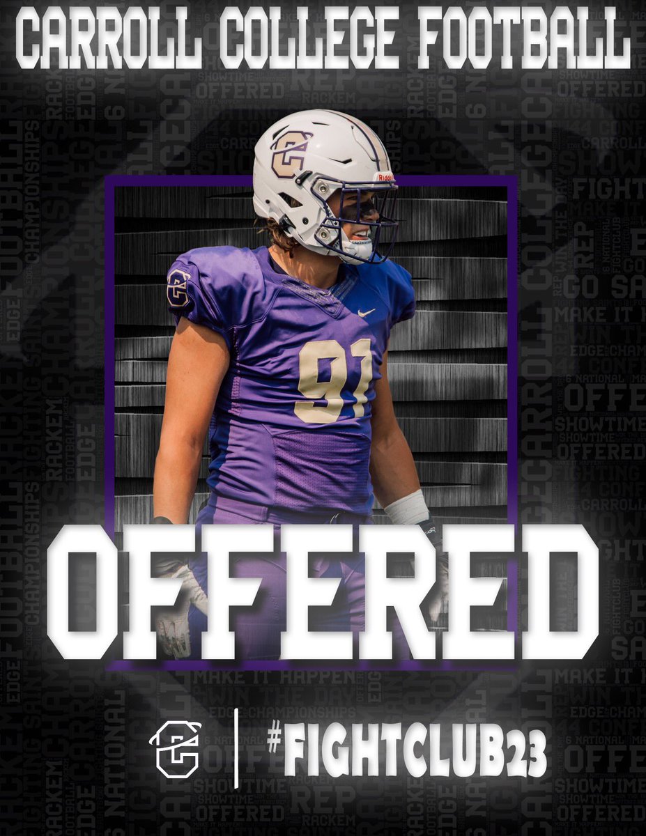 So extremely blessed to receive an offer from <a href="/FootballCarroll/">Carroll College Football</a> Thank you coach <a href="/CoachTPurcell/">Coach Troy Purcell</a> for the phone call! <a href="/Coach_RSpringer/">Ryan Springer</a>