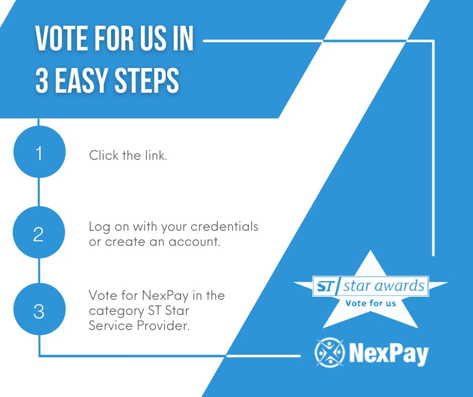NexPay's tweet photo. Whether you are new to the NexPay family or have been using our NexGen international payment solutions for years, we hope our hard work and dedication has earned us the honour of your vote in the ST Star Service Provider category.

We appreciate you!

https://t.co/70wZzN5fg8 https://t.co/3fSfLFuaMY