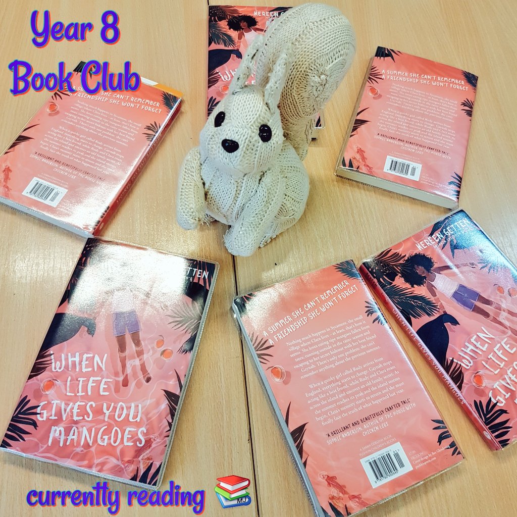 BrgsEnglish's tweet photo. Year 8 Book Club are thoroughly enjoying When Life Gives You Mangoes by @kereengetten. Today we discussed friendships, community life, outsiders and speculated on what we think happened to Clara last summer. We can't wait to finish it! 🏖📚 https://t.co/kWi5emoeFJ