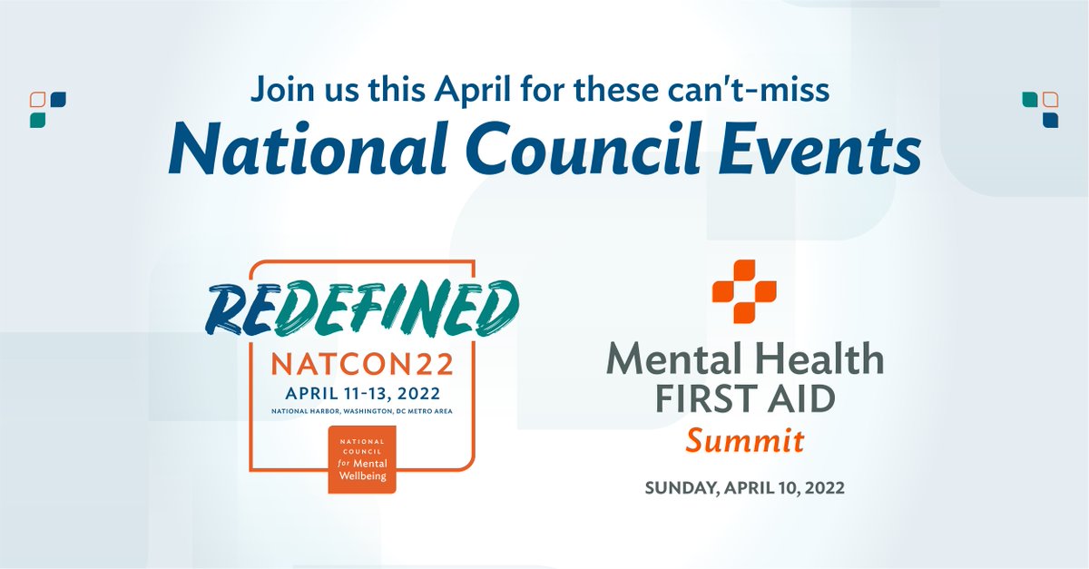 The Mental Health First Aid Instructor Summit is happening ahead of #NatCon22, and we can't wait! Learn more about <a href="/NationalCouncil/">National Council for Mental Wellbeing</a>'s NatCon, the largest conference in mental health and substance use care: bit.ly/34XFrPN