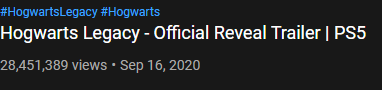 NLecter67's tweet photo. @HogwartsLegacyN @HogwartsLegacy @FinchStrife @DCAllen7 just thought you might wanna know that less than an hour before the State of Play,
HOGWARTS LEGACY HAS BECOME THE #1 MOST VIEWED TRAILER IN PLAYSTATION CHANNEL HISTORY! https://t.co/4vgoEcM7NV
