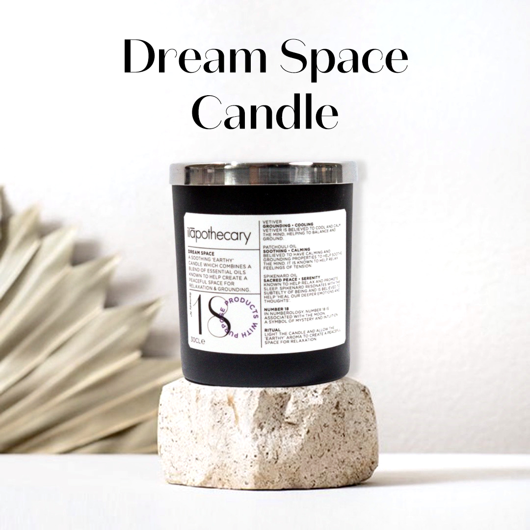Our newly launched #DreamSpaceCandle is the perfect way to carve yourself a moment of peace and self-care, whenever &amp; wherever you need. Its remedial blend of Vetiver, Patchouli &amp; Spikenard can help restore inner tranquillity &amp; serenity to the most hectic of days.
#ilapothecary