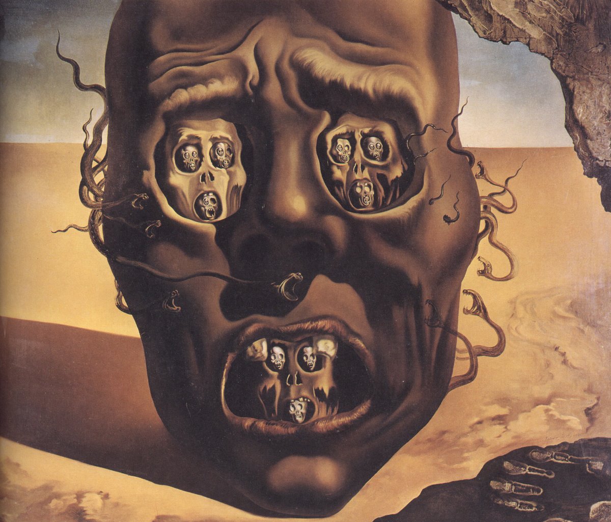 artist_dali's tweet photo. The Face of War, 1941 #dali #surrealism https://t.co/xOMPmZJT8f