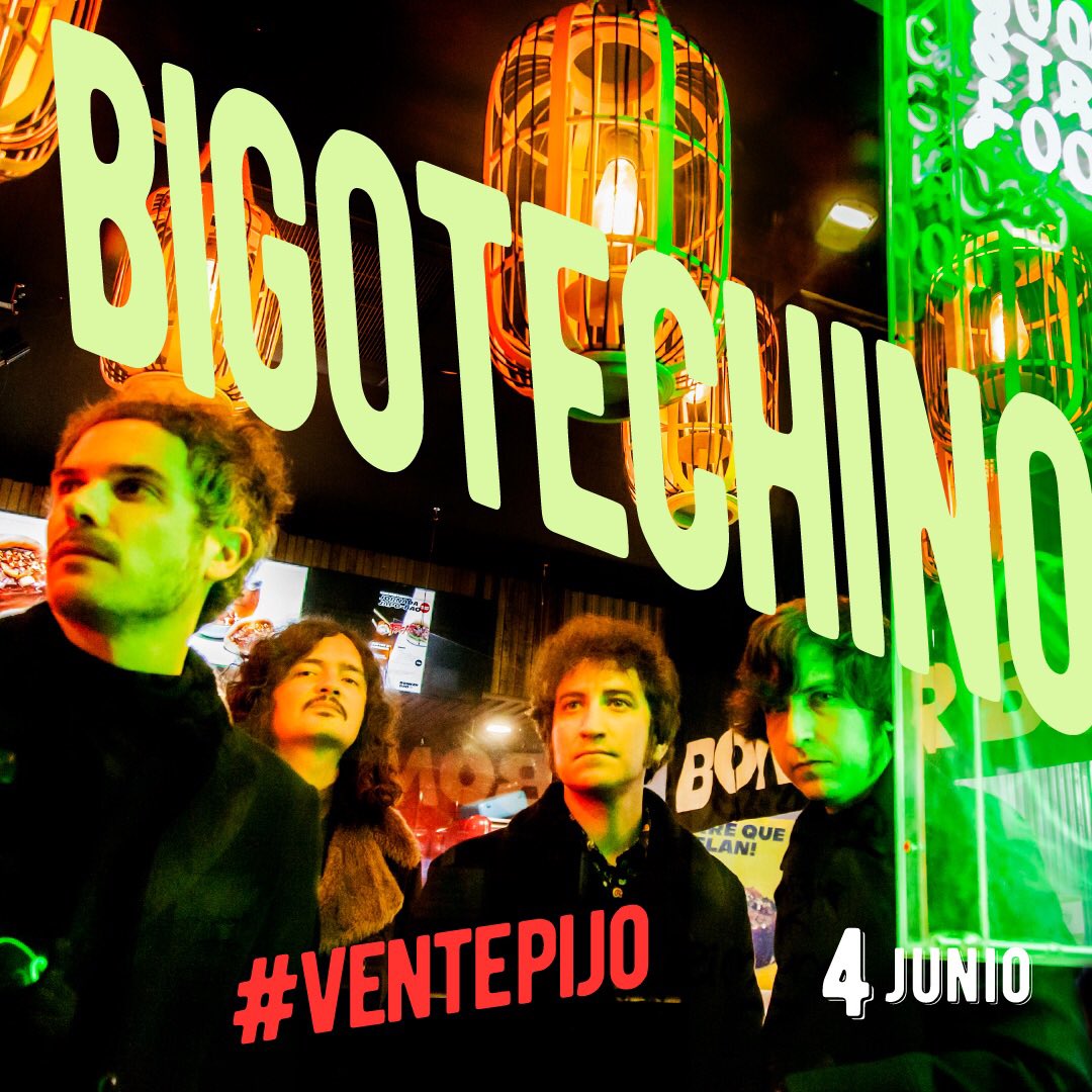 🔒Cerramos la primera tanda de confirmaciones con <a href="/ChinoBigote/">Bigote Chino</a>.

🎸Nos traerán su nuevo EP, “Dile la verdad”, y sonidos que pasan por el indie o la psicodelia.

🎫Entradas a la venta, con oferta de lanzamiento, por solo 10€ en ventepijo.es