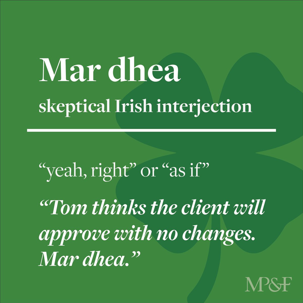 mpf_agency's tweet photo. Wait — did you say pitch or pitcher? Happy St. Patrick’s Day! #PRJokes #MarketingMeme #AgencyLife https://t.co/jwuatYaGgC