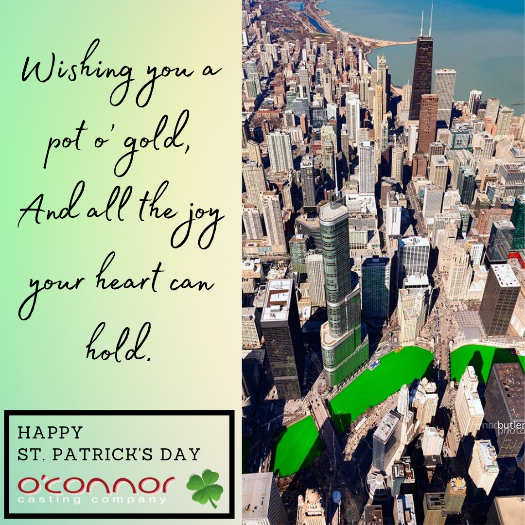 Our Gaelic roots run deep here at O’Connor Casting - but everyone can be Irish today! Party responsibly friends, SLÁINTE to you all! 🍀