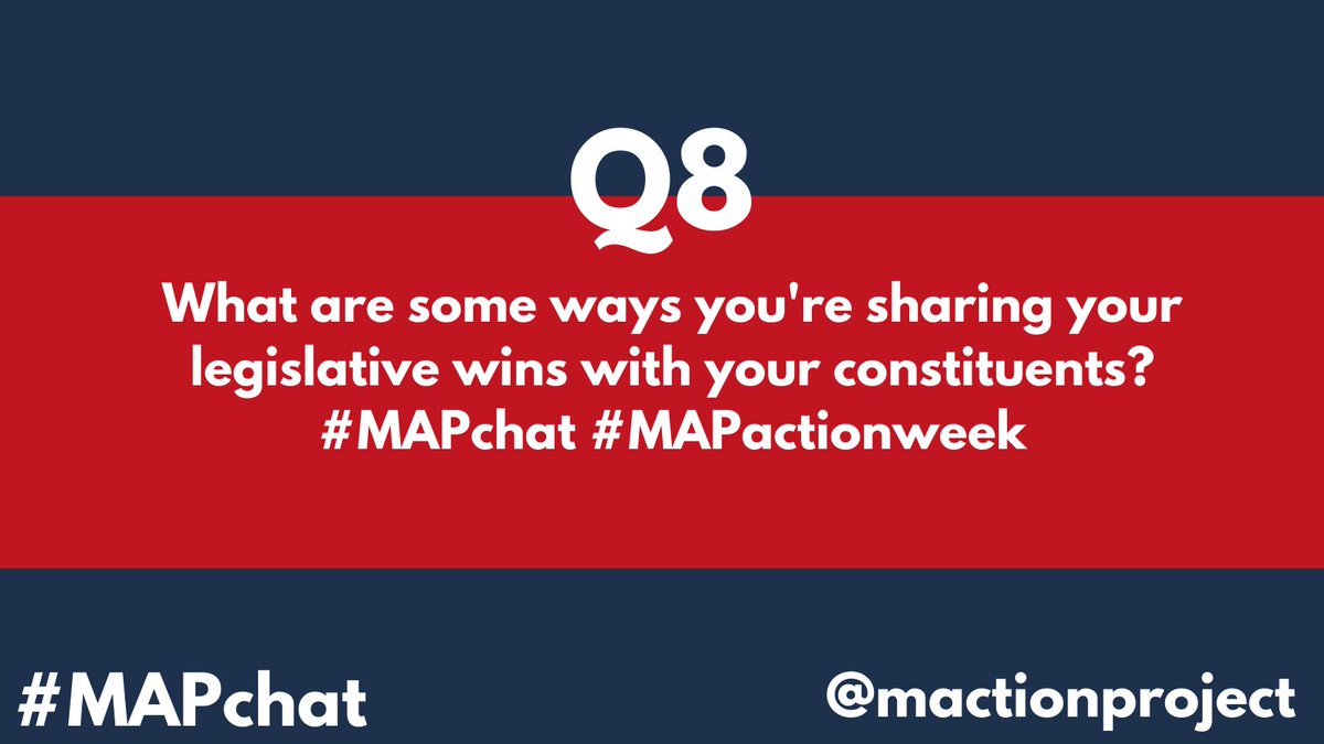 futurecaucus's tweet image. Q8: What are some ways you're sharing your legislative wins with your constituents? #MAPchat #MAPactionweek
