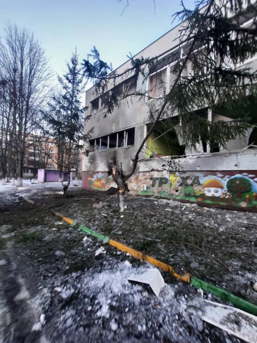 nexta_tv's tweet photo. This is how a kindergarten in #Kharkiv now looks like, which came under fire https://t.co/tbozjWqOeW