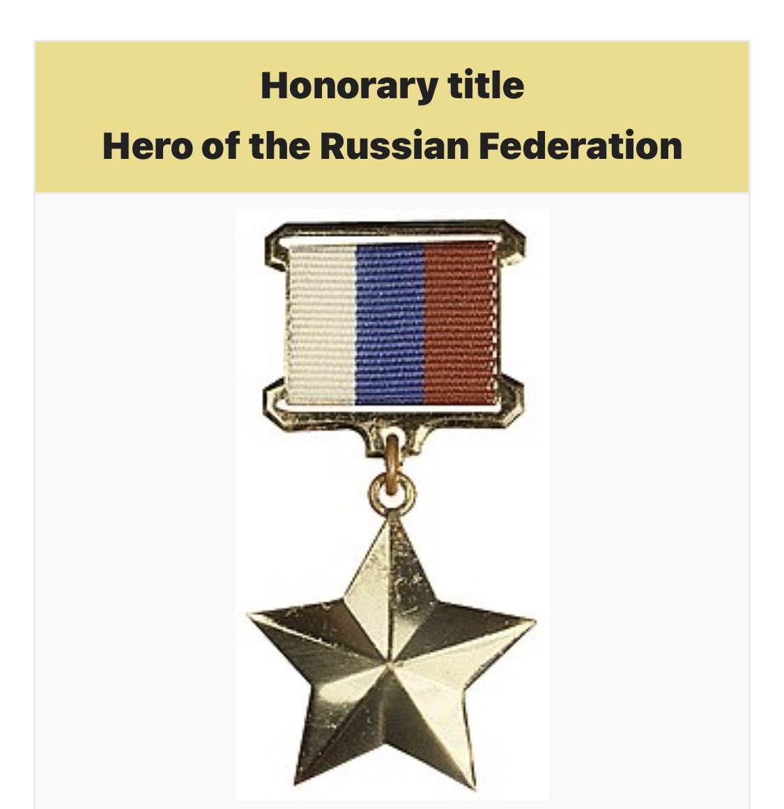 награда герой россии фото