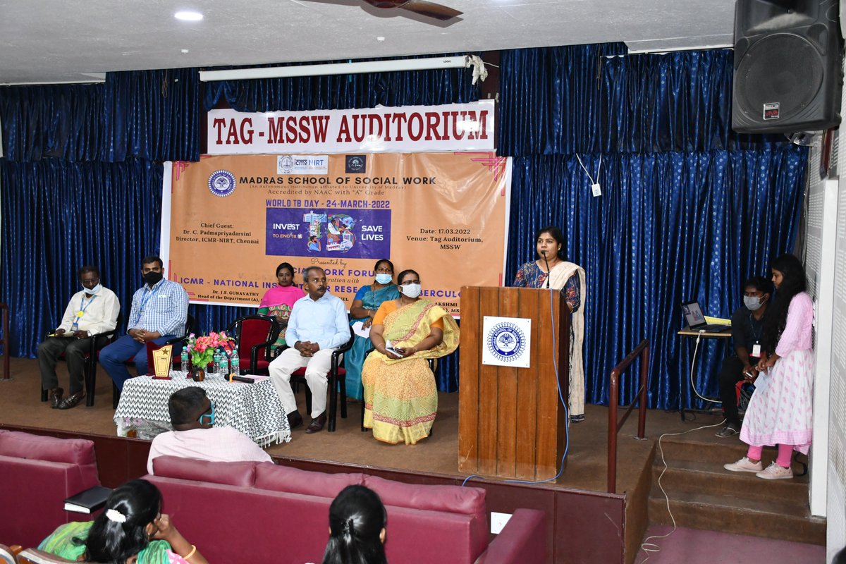 icmr_nirt's tweet photo. World TB Day - TB Awareness program 
ICMR- NIRT in collaboration with the Social work Forum of Madras School of Social Work conducted a seminar in commemoration of World TB day, 2022.
#ICMR4NewIndia @ICMRdelhi    #AmritMahotsav 
@AmritMahotsav   #India@75  @PMOIndia https://t.co/wvQjwusnqe