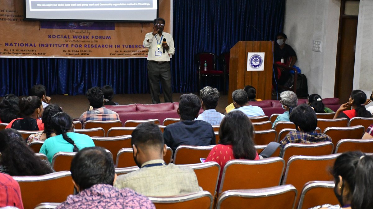 icmr_nirt's tweet photo. World TB Day - TB Awareness program 
ICMR- NIRT in collaboration with the Social work Forum of Madras School of Social Work conducted a seminar in commemoration of World TB day, 2022.
#ICMR4NewIndia @ICMRdelhi    #AmritMahotsav 
@AmritMahotsav   #India@75  @PMOIndia https://t.co/wvQjwusnqe
