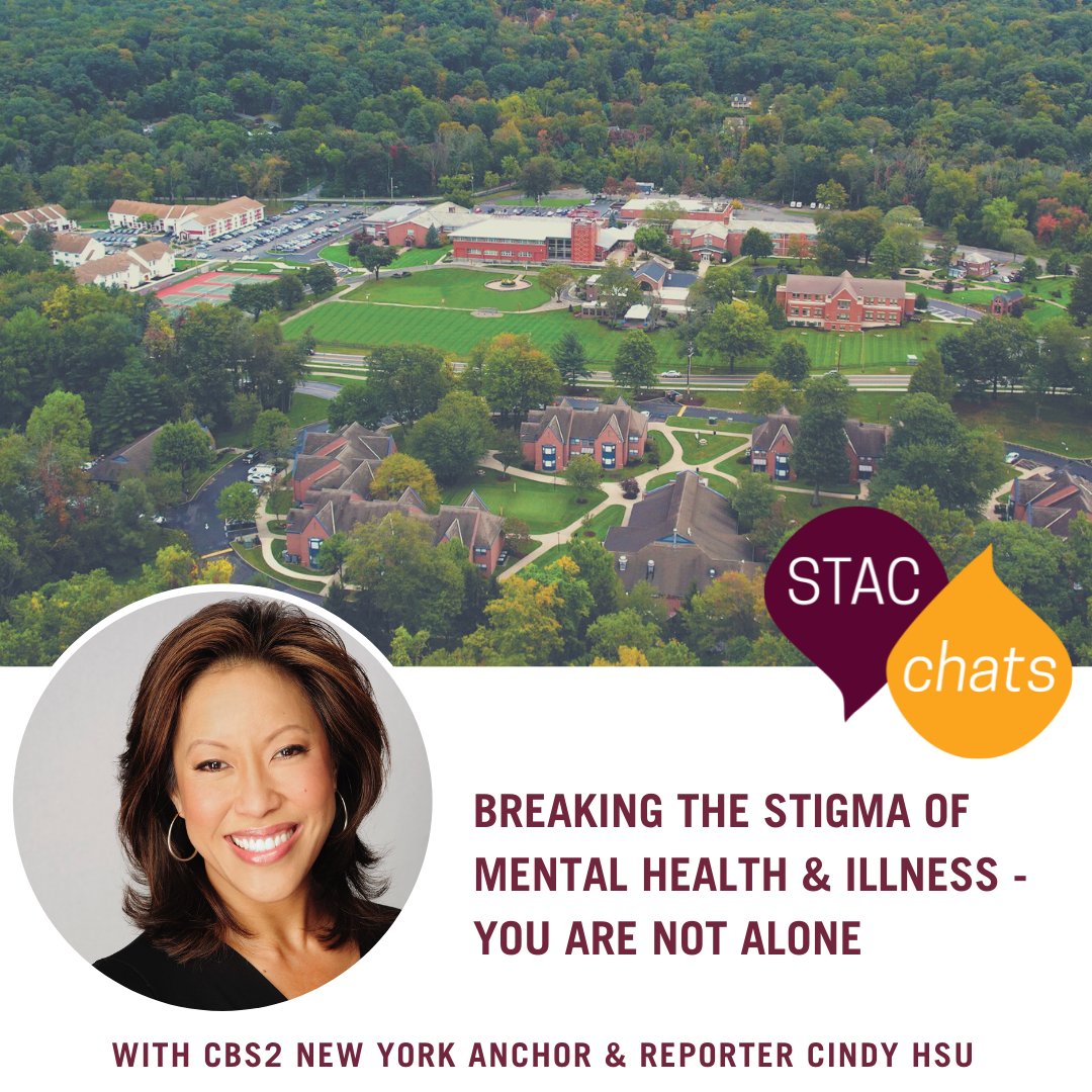 STAC_edu's tweet photo. St. Thomas Aquinas College will host CBS2 News Emmy Award-winning Anchor and Reporter #CindyHsu for a critical conversation on “Breaking the Stigma of Mental Health & Illness - You Are Not Alone”.
#STAC #STACSpartans #STACchat #STACcares https://t.co/HAQLXTN3hB
