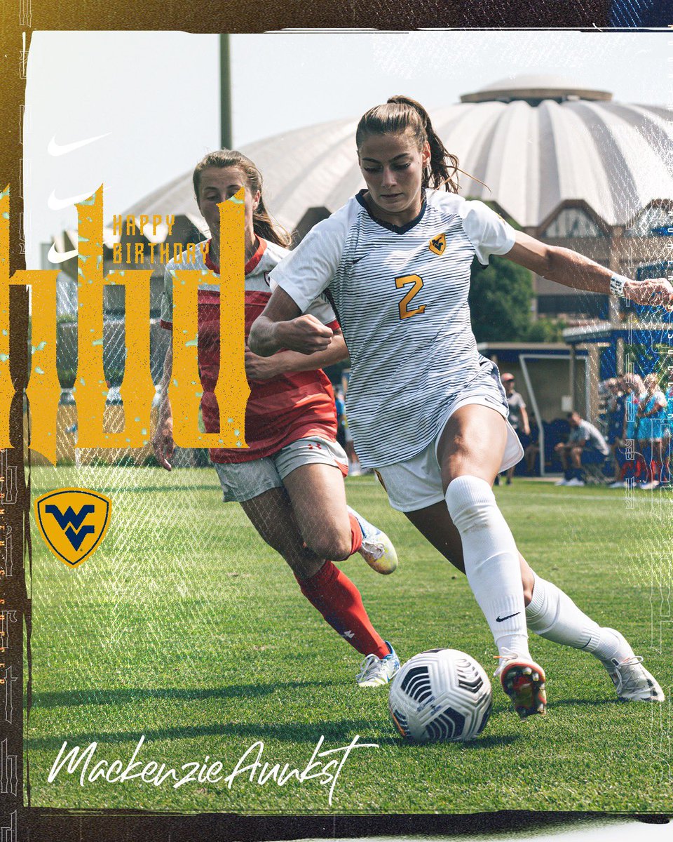 wvuwomenssoccer's tweet photo. Happy birthday to redshirt junior Mackenzie Aunkst, we hope your day is filled with LUCK! 🥳🍀

#HailWV | @kenzieaunkst https://t.co/mAY3TA0KXN
