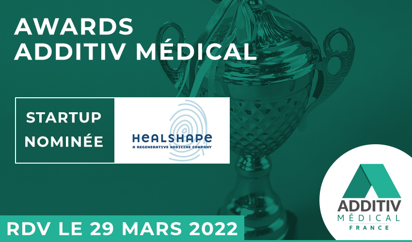 Très fiers chez #Healshape d'être nominés comme la start médicale de l'année aux Awards Additiv Médical 😀lors d'une cérémonie le 29 mars à Paris. #impression3D