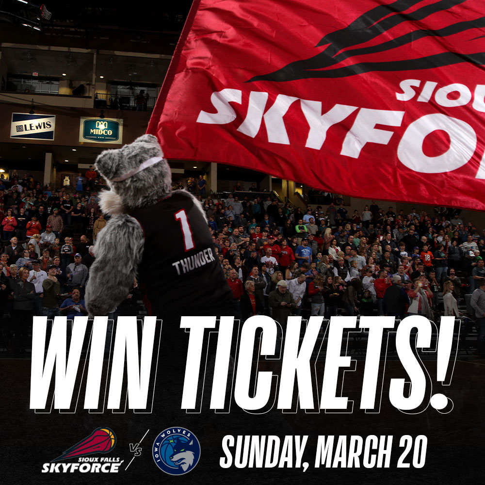 SFSkyforce's tweet photo. 🚨 TICKET GIVEAWAY 🚨

RT &amp; FOLLOW for a chance to win 4⃣ LOWER TICKETS to Sunday's game vs Iowa at the @SanfordPentagon!  

One winner will be randomly selected Saturday at noon. https://t.co/G9U9HJNa3W