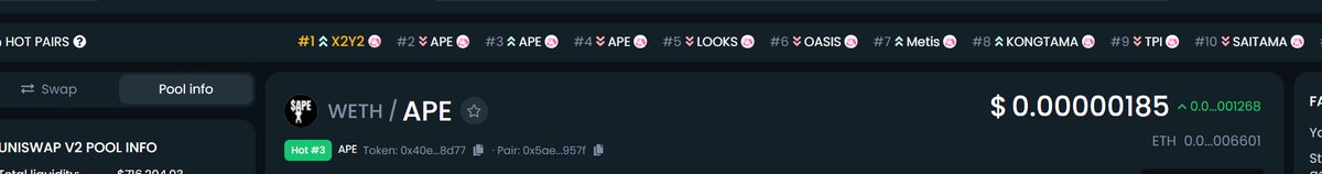 FlurETH's tweet photo. our $ape rank 3 among all the other $ape coins lol

obviously most are bayc's coin

crazy ape days https://t.co/v5wk5jTCRp